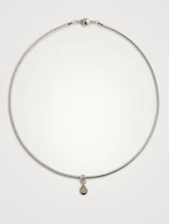 Pear Charm Snake Chain Necklace