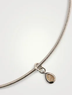 Pear Charm Snake Chain Necklace