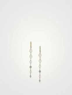 Pearl And Pavé Drop Earrings In 18k Yellow Gold With Diamonds