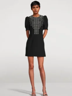 Pearly Embellished Mini Dress