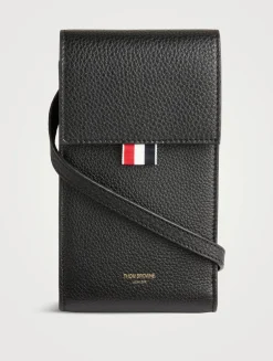 Pebble Grain Leather Crossbody Phone Case