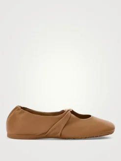 Pebble Leather Ballet Flats
