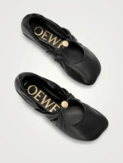 Pebble Leather Ballet Flats