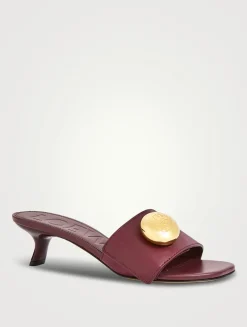 Pebble Leather Mules