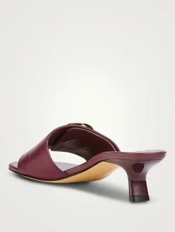 Pebble Leather Mules