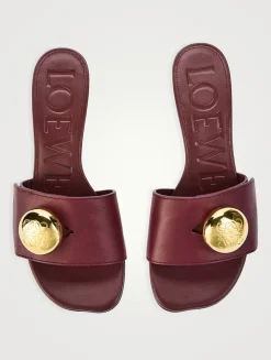 Pebble Leather Mules