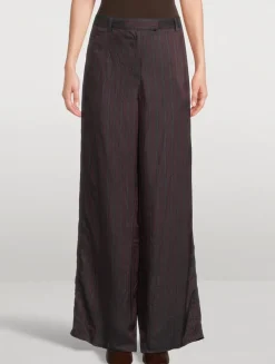 Penn Wide-Leg Trousers In Stripe Print