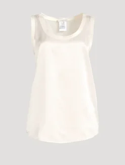 Perla Reversible Silk Charmeuse Tank Top