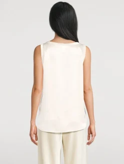 Perla Reversible Silk Charmeuse Tank Top