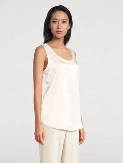 Perla Reversible Silk Charmeuse Tank Top