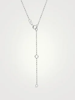 Petal 18K White Gold Akoya Pearl Necklace With Diamonds
