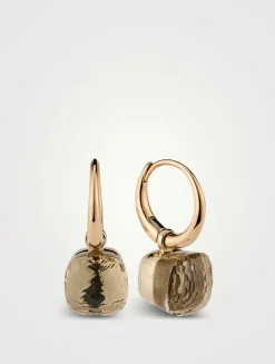 Petit Nudo 18K Rose And White Gold Earrings With White Topaz