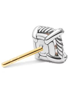 Petite Chatelaine® Pavé Bezel Stud Earrings In Sterling Silver With Peridot And Diamonds, 5mm