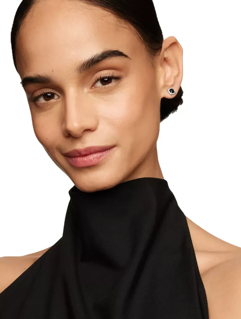 Petite Chatelaine® Pavé Bezel Stud Earrings In Sterling Silver With Peridot And Diamonds, 5mm