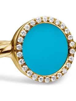 Petite Dy Elements® Ring In 18k Yellow Gold With Mother Of Pearl And Pavé Diamonds