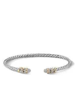 Petite Helena Bracelet In Sterling Silver With 18k Yellow Gold And Pavé Diamonds