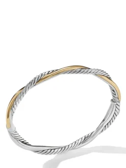 Petite Infinity Bracelet In Sterling Silver With 14k Yellow Gold, 4.4mm