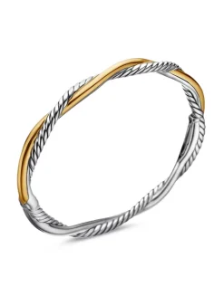 Petite Infinity Bracelet In Sterling Silver With 14k Yellow Gold, 4.4mm