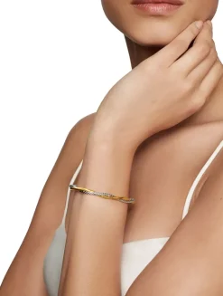 Petite Infinity Bracelet In Sterling Silver With 14k Yellow Gold, 4.4mm