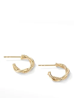 Petite Infinity Huggie Hoop Earrings In 18k Yellow Gold With Pavé Diamonds