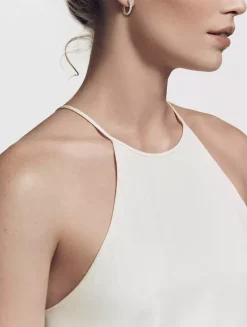 Petite Pavé Huggie Hoop Earrings In 18k Yellow Gold With Diamonds