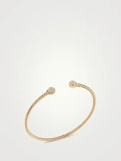 Petite Solari Bead Bracelet In 18k Yellow Gold With Pavé Diamonds