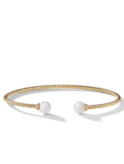 Petite Solari Pearl Bracelet In 18k Yellow Gold With Pavé Diamonds