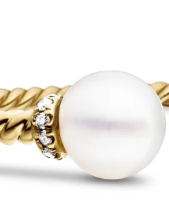 Petite Solari Pearl Bracelet In 18k Yellow Gold With Pavé Diamonds