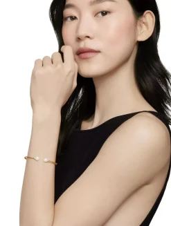 Petite Solari Pearl Bracelet In 18k Yellow Gold With Pavé Diamonds