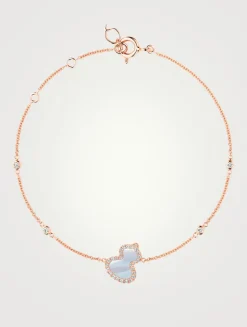 Petite Wulu 18K Rose Gold Bracelet With Diamonds And Mother Of Pearl