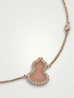 Petite Wulu 18K Rose Gold Bracelet With Pink Opal And Diamonds