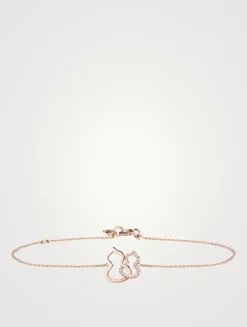 Petite Wulu 18K Rose Gold Link Bracelet With Diamonds