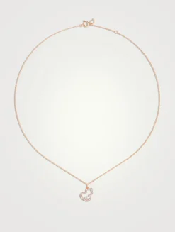Petite Wulu 18K Rose Gold Necklace With Akoya Pearl And Diamonds