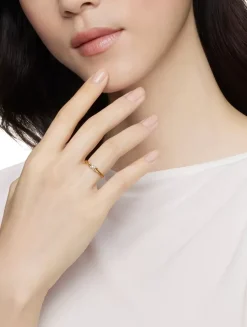 Petite X Ring In 18k Yellow Gold With Diamonds, 2.2mm