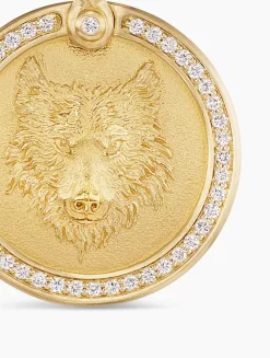 Petrvs® Wolf Amulet In 18k Yellow Gold, 21mm