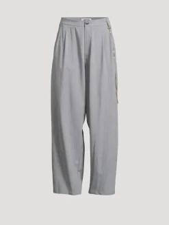 Phebe Wide-Leg Pants With Wallet Chain