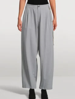 Phebe Wide-Leg Pants With Wallet Chain