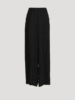Pila Crinkled Wide-Leg Trousers