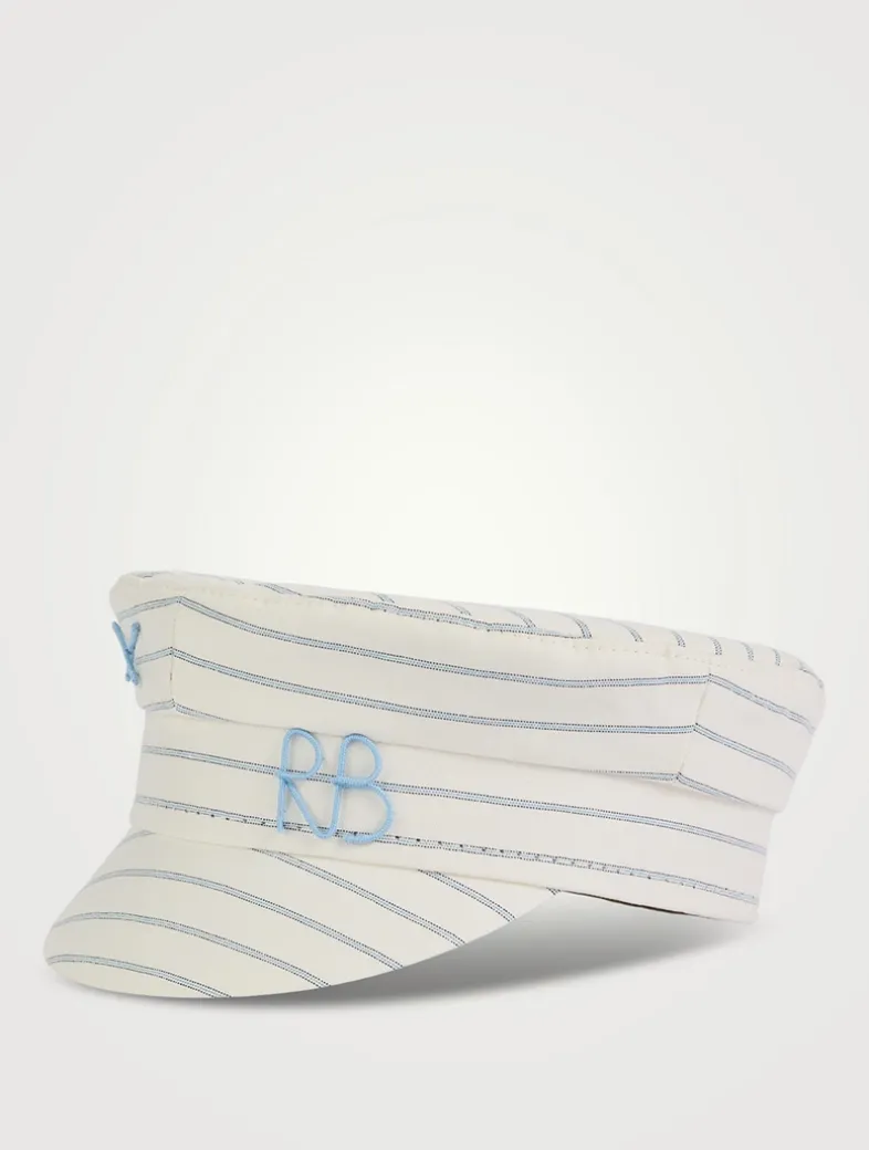 Pinstripe Baker Boy Cap