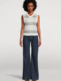 Plaid Jacquard Wool Sweater Vest