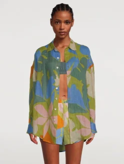 Playa Linen Oversized Shirt Dress