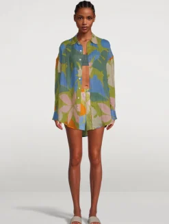 Playa Linen Oversized Shirt Dress