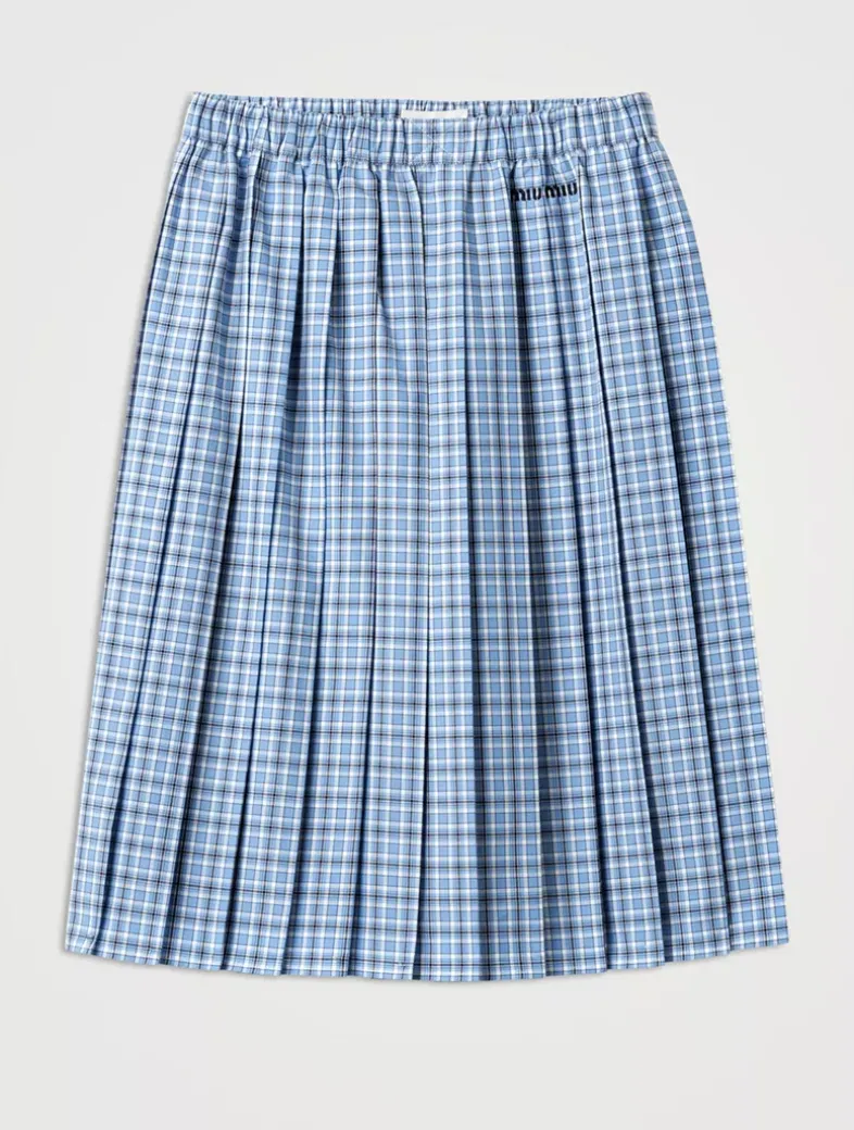 Pleated Check Skirt