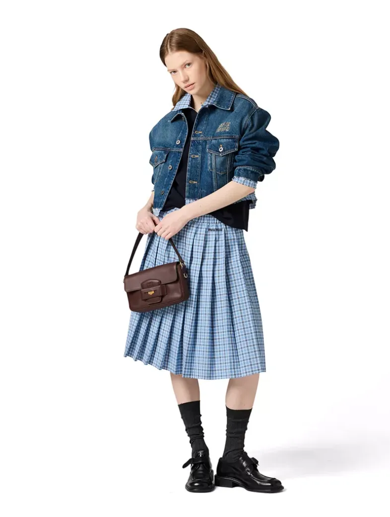 Pleated Check Skirt