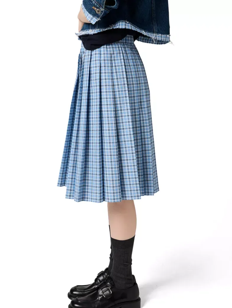 Pleated Check Skirt