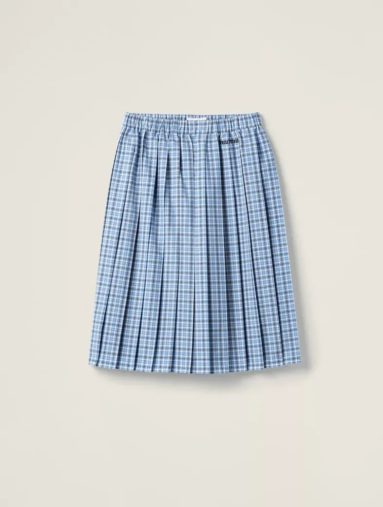 Pleated Check Skirt