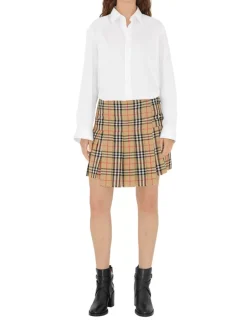 Pleated Check Wool Mini Kilt