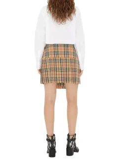 Pleated Check Wool Mini Kilt