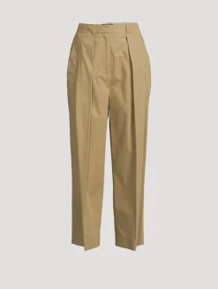 Pleated Cotton Trousers