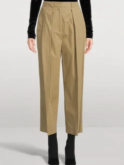 Pleated Cotton Trousers